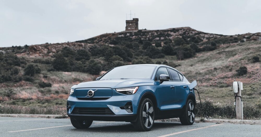 Electric vehicles plugged to a fast charger